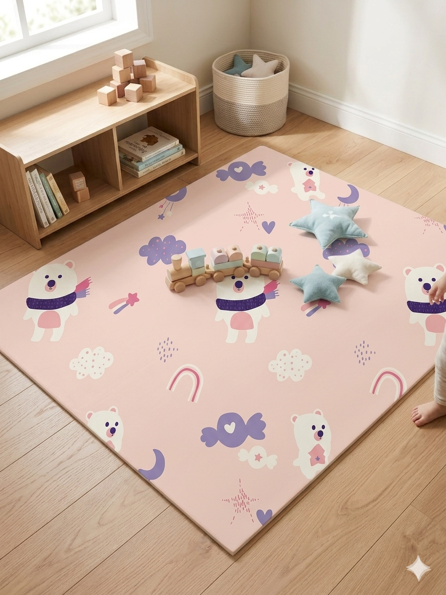 Blue Stars Double Sided Foldable Baby Play Small Mat
