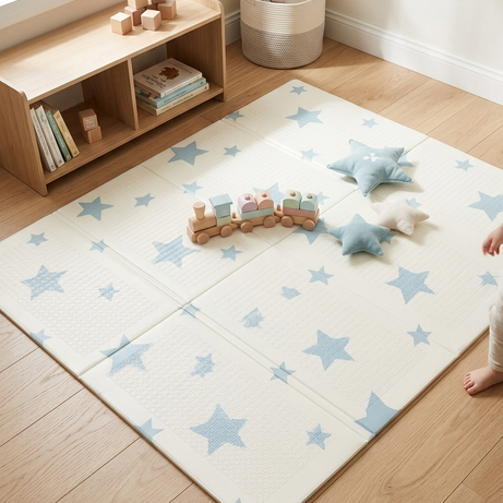 Blue Stars Double Sided Foldable Baby Play Small Mat
