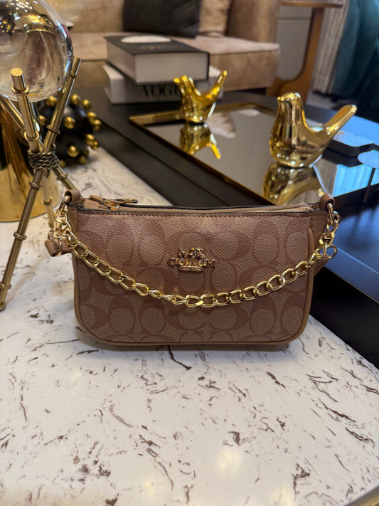 Caramel Chain Luxe Shoulder Bag