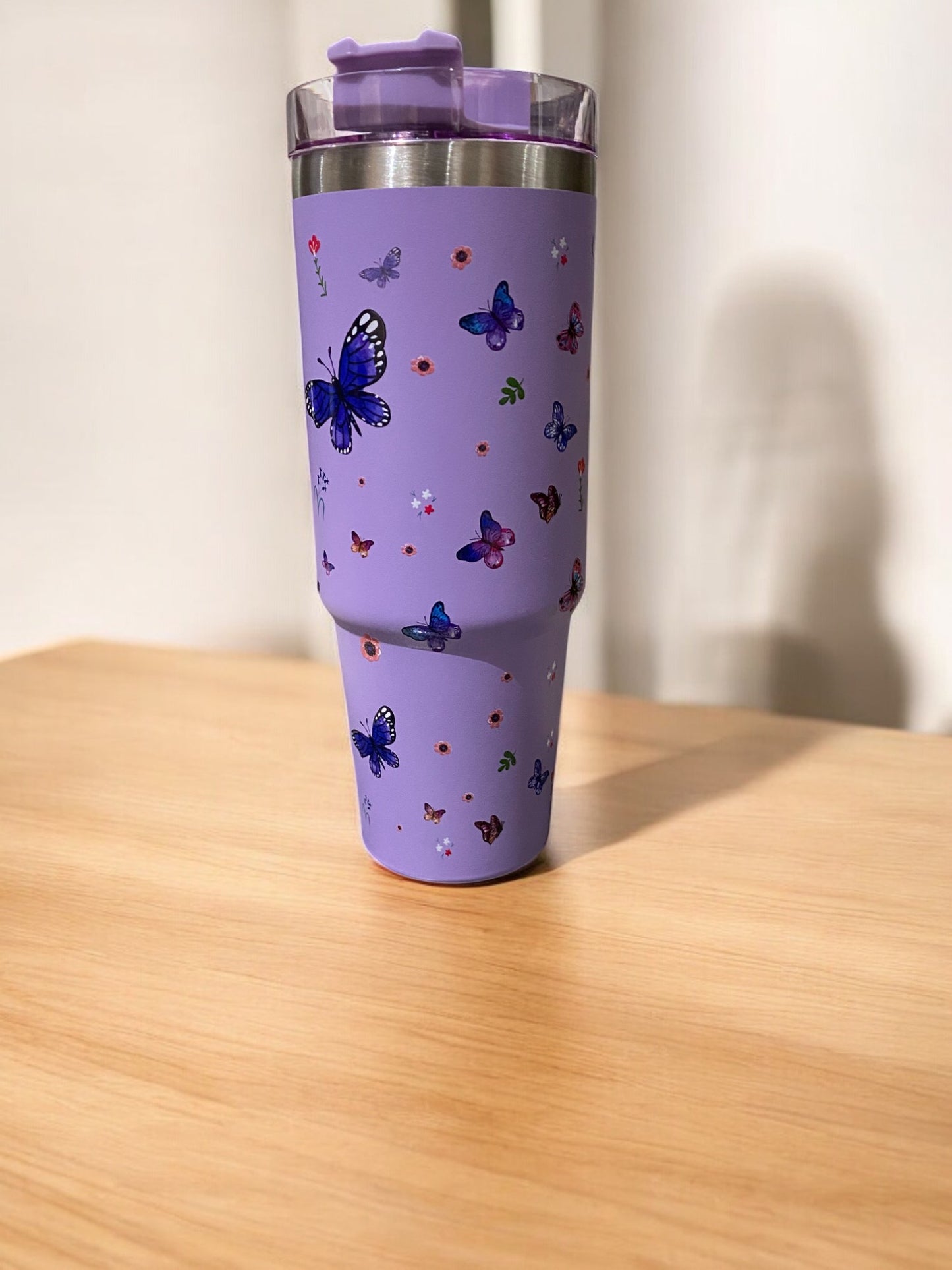 Purple Butterfly Bliss 890ML with Straw