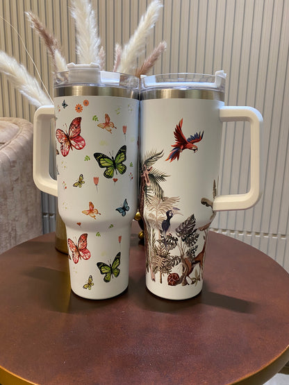 White Butterfly HydraFlex Bottle 1200 ML with Straw