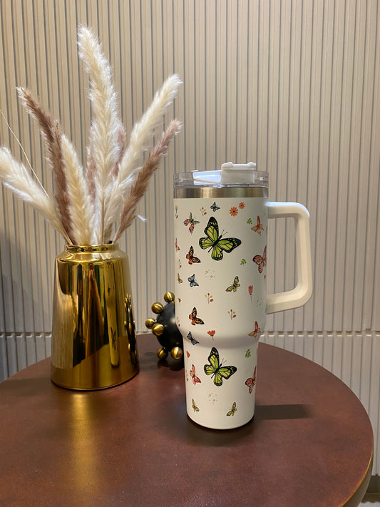 White Butterfly HydraFlex Bottle 1200 ML with Straw