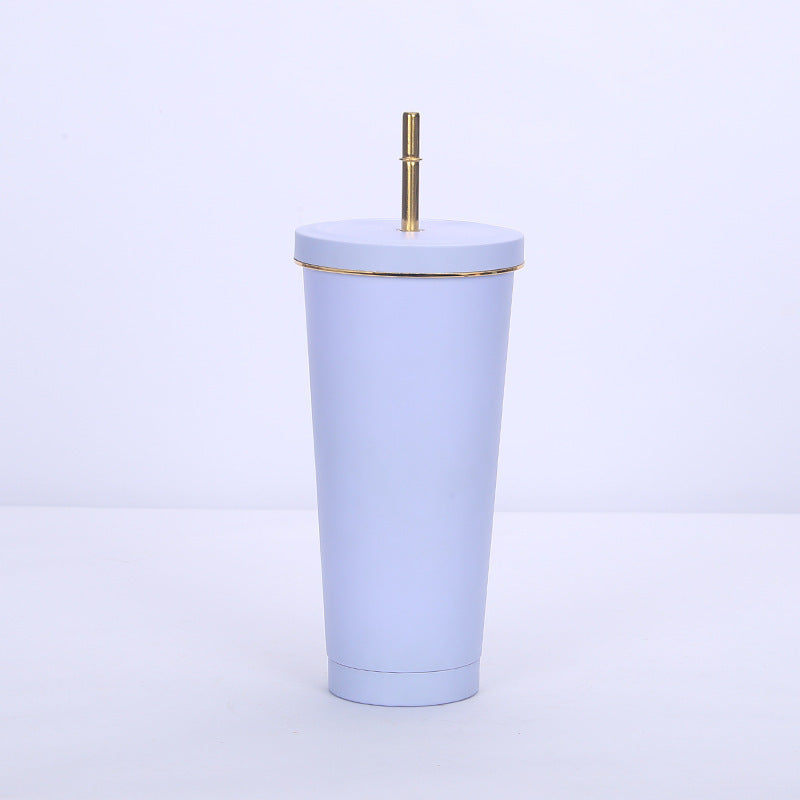 Elegance Flow Cup 710 ML Bottle with Golden Straw