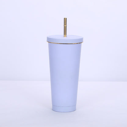 Elegance Flow Cup 710 ML Bottle with Golden Straw