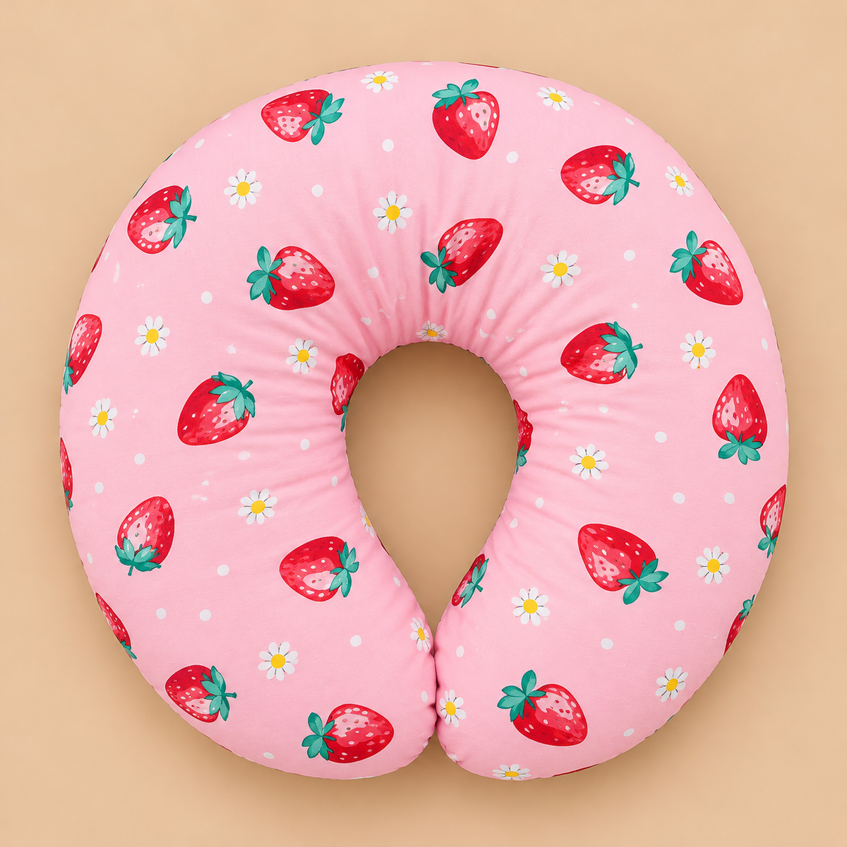 Skueezy Strawberry Print Baby Nursing & Feeding Pillow