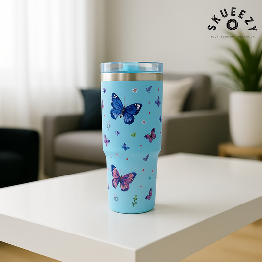 Blue Butterfly Bliss 890ML with Straw