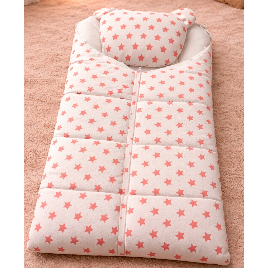 Star Print Baby Nest – 100% Soft Cotton Comfort