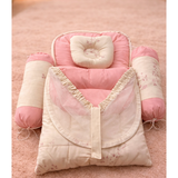 Blush Floral Baby Nest Set – 4 Pcs (Net + Pillows)