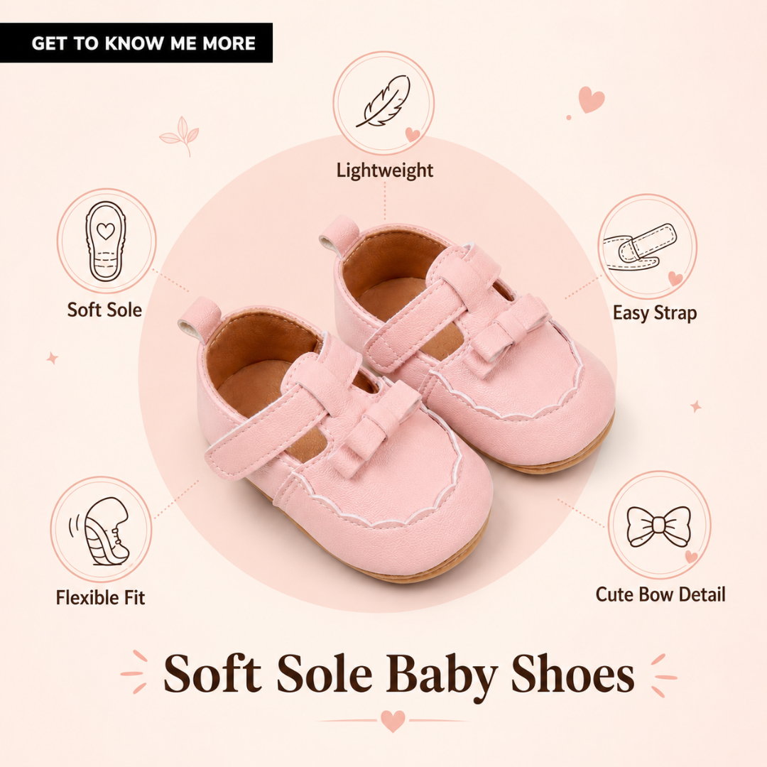 Baby Soft Sole Bow Shoes