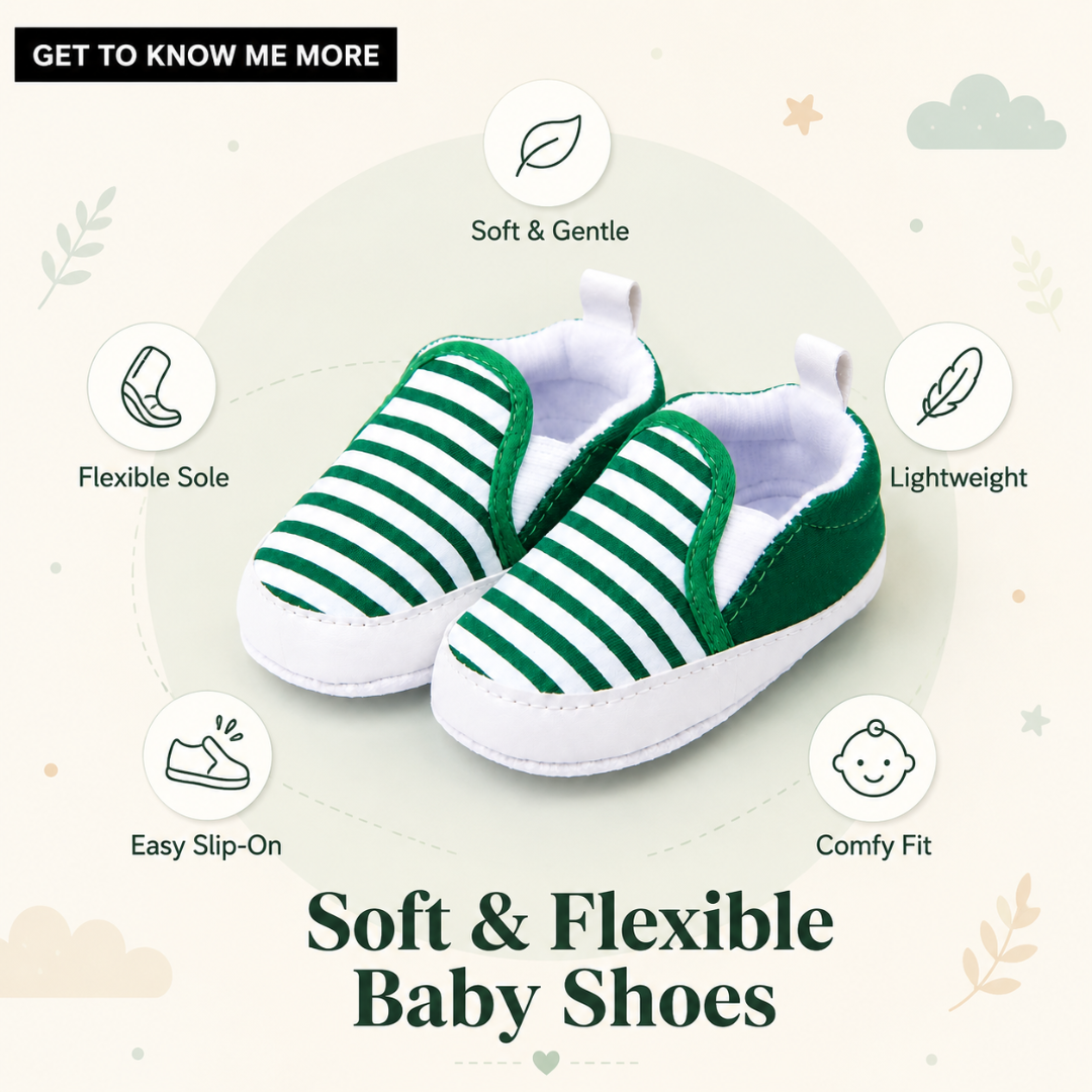 Striped Baby Slip-On Shoes