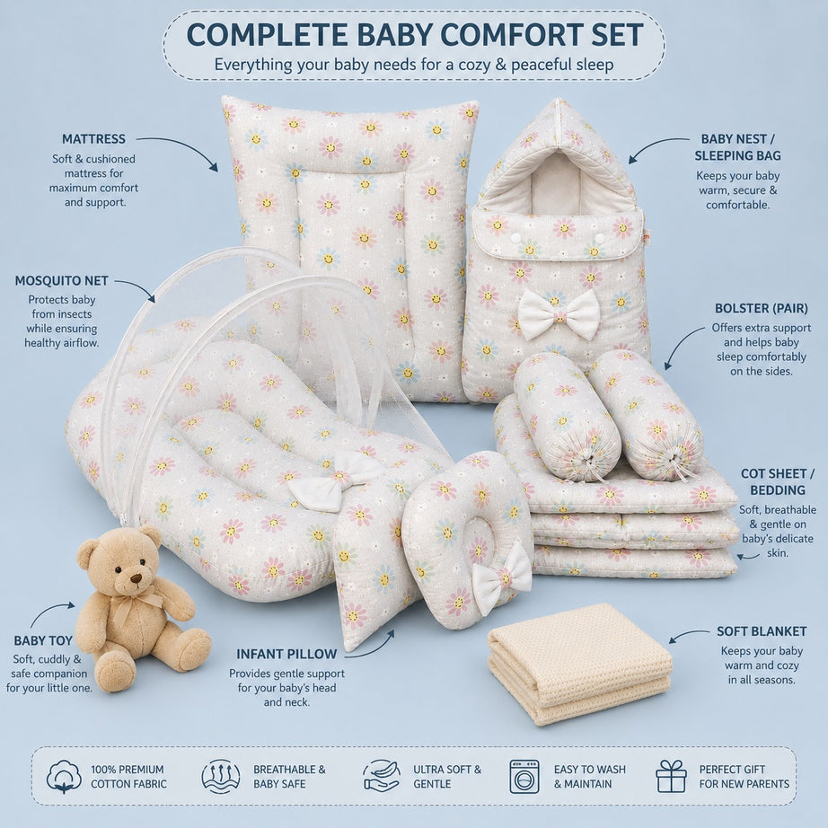Flower 8 PCS Baby Bedding Set