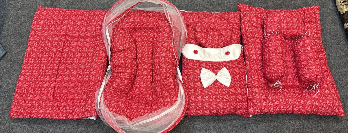 Red Bloosam 8 Pcs Bedding Set
