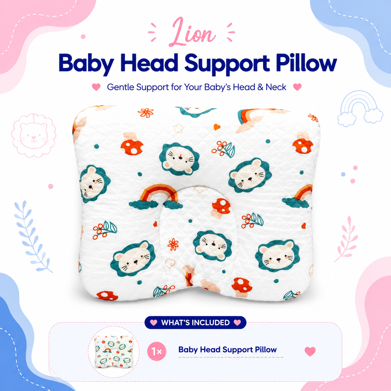 Lion Baby Head Support Pillow