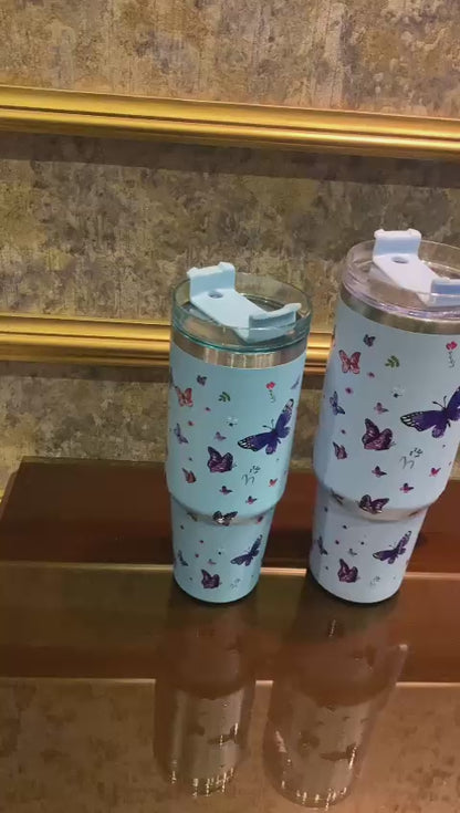 Blue Butterfly Bliss 890ML with Straw
