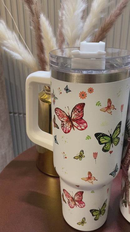 White Butterfly HydraFlex Bottle 1200 ML with Straw