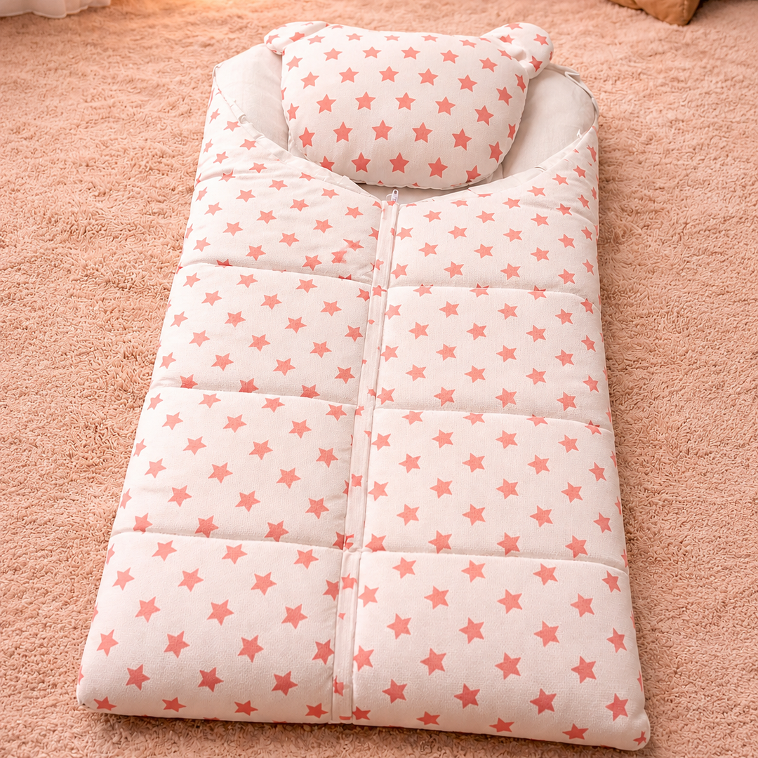 Star Print Baby Nest – 100% Soft Cotton Comfort